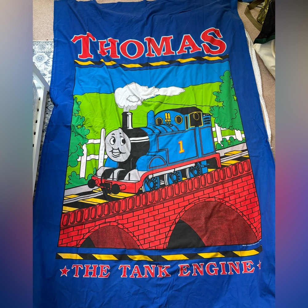 Vintage Y2K 1999 Thomas & Friends Blue and Red Twin Size Duvet Cover